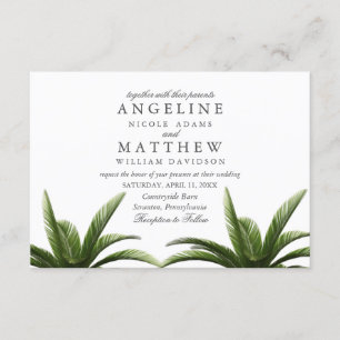 Tropische palmboom Groene trouwkaart Kaart