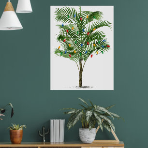 Tropische Palmboom Kerstboom Vakantie Poster