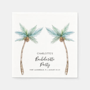 Tropische Palmboom Kust Bachelorette Papier Servet