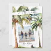 Tropische Palmboom Mele kalikimaka Kerstmis Feestdagenkaart (Voorkant)