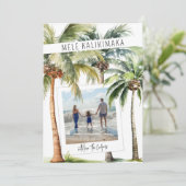 Tropische Palmboom Mele kalikimaka Kerstmis Feestdagenkaart (Staand voorkant)