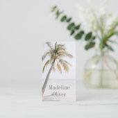 Tropische palmboom moderne QR-code Visitekaartje (Staand voorkant)