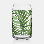 Tropische palmboom monogram bruiloft cadeau blikvorm glas (Links)