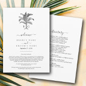 Tropische palmboom Monogram trouwroute Programma