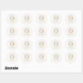 Tropische Palmboom Monogram Zomer Strand Huwelijk Ronde Sticker (Vel)