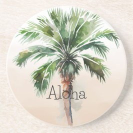 Tropische palmboom Ombre Zandsteen Onderzetter