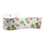 Tropische palmboom Pineapple Pink Flamingo Lint (Spoel)