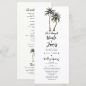 Tropische palmboom rustieke kust bruiloftsprogramm programma (Voorkant / Achterkant)
