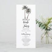 Tropische palmboom rustieke kust bruiloftsprogramm programma (Staand voorkant)