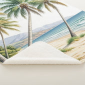 tropische palmboom sherpa deken (3/4)