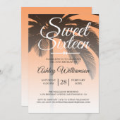 Tropische Palmboom Sinaasappel Zoete 16 16e Verjaa Kaart (Voorkant / Achterkant)