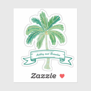 Tropische Palmboom Strand Aan de Kust Gepersonalis Sticker
