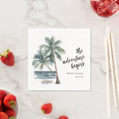 Tropische palmboom strand bruiloft servetten (Insitu)