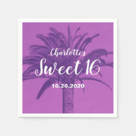 Tropische palmboom Sweet 16 Servet