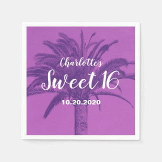 Tropische palmboom Sweet 16 Servet