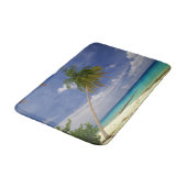 Tropische palmboom Witte zandstrand Badmat (Gekanteld)