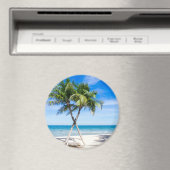 Tropische palmboomstrand zomerparadijsfoto magneet (Insitu (Vaatwasser))