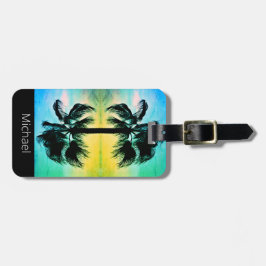 Tropische palmen in Bagagelabel