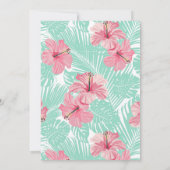 Tropische palmen Roze Floral Birthday Foto Kaart (Achterkant)