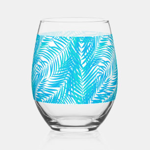 Tropische palmen wijnglas zonder voet