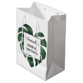 Tropische palmenblad Bruidsdouche Medium Cadeauzakje (Voorkant Gekanteld)