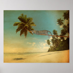 Tropische palmkever  Elegant Summer Beach Poster