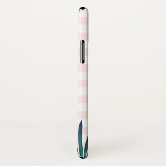 Tropische palmroze flamingroze en witte streep Case-Mate iPhone case (Achterkant / rechts)