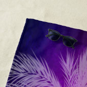 Tropische palmroze/Paarse aanpasbare handdoeken (In situ)