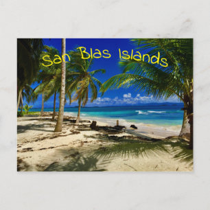 Tropische palms San Blas Panama Sandy Beach Island Briefkaart