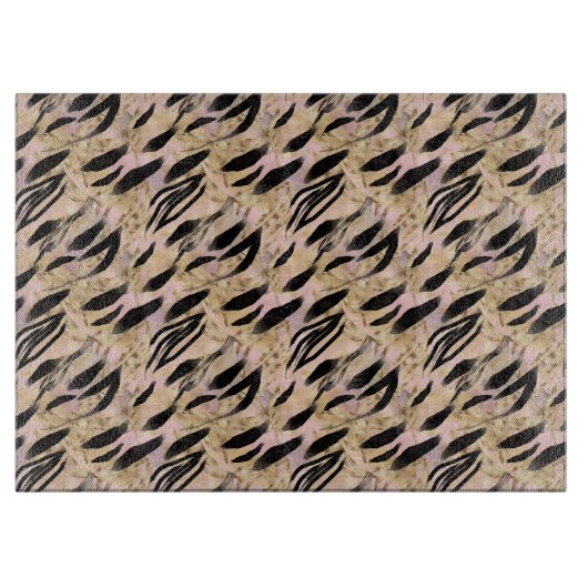 Tropische palms Tiger Animal Print Snijplank (Voorkant)