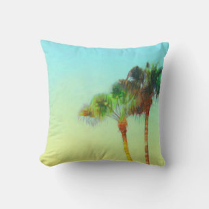 tropische palmstrandkunst op gooiend kussen