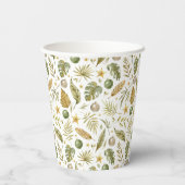 Tropische palmtakken verlaten Kerstmis Papieren Bekers (Achterkant)