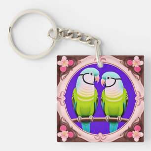 🦜 Tropische Papegaai Duo Kunst Charme Cadeau 🦜 Sleutelhanger