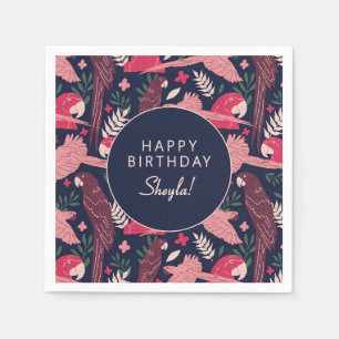 Tropische Papegaai Happy Birthday Feest Aangepast Servet