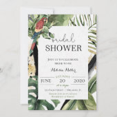 Tropische papegaai Oerwoud bruidsdouche uitnodigin Kaart (Voorkant)