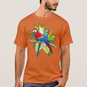 Tropische papegaai-papaver t-shirt