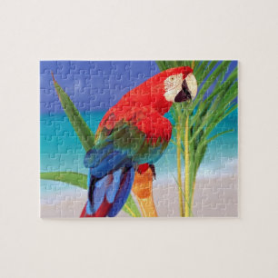 Tropische papegaai spel puzzel