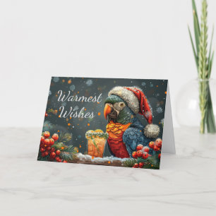 Tropische Papegaai Winter Vakantie Kerstkaart Aankondiging