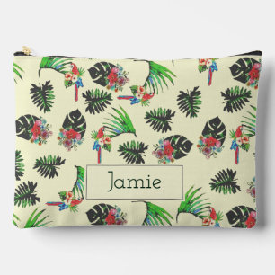 Tropische papegaaien en bloempatroon gepersonalise etui