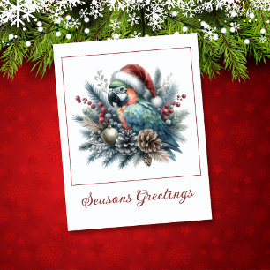 Tropische papegaaienseizoenen Groeten Kerstmis Kaart