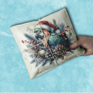Tropische papegaaienseizoenen Groeten Kerstmis Tissuepapier