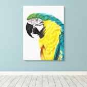 Tropische papegaaivogel canvas afdruk (Insitu (Houten vloer))
