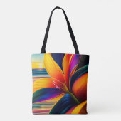 Tropische paradijsbloemen draagtas (Achterkant)