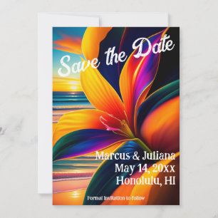 Tropische paradijsbloemen sparen de Datum