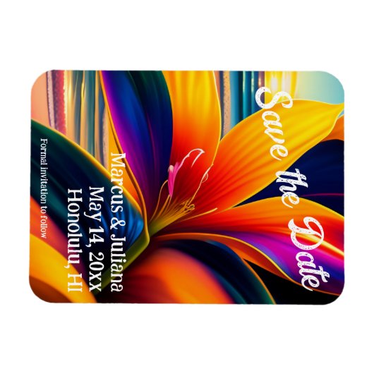 Tropische paradijsbloemen sparen de Datum Magneet (Horizontaal)