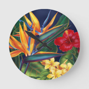 Tropische paradijse Hawaiiaanse wandklokken Ronde Klok