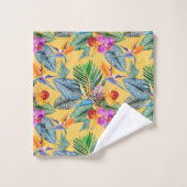Tropische paradijsvogel & orchidee zomertuin bad handdoek (Wasdoekje)