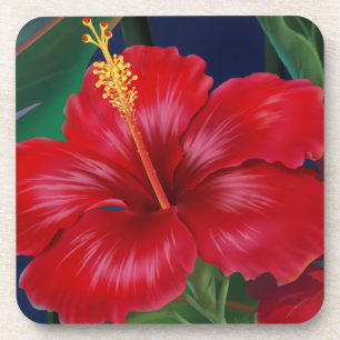 Tropische paradise Hawaiian Hibiscus Onderzetters
