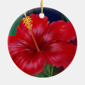 Tropische paradise Hibiscus Ornaments Keramisch Ornament (Achterkant)