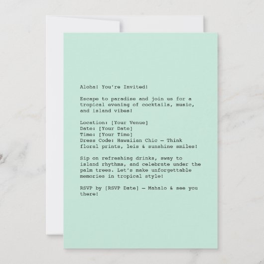 Tropische Paradise Vibes Kaart (Achterkant)